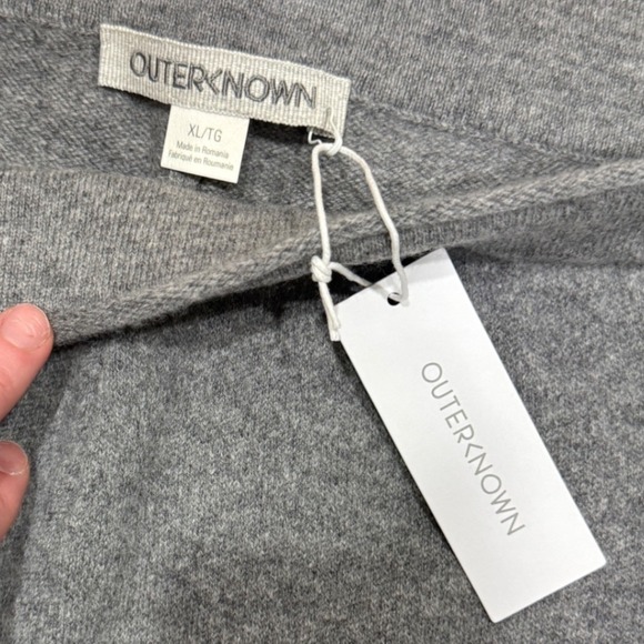 Outerknown Stowaway Lounge Pants Wool Cashmere Wide Leg Gray Women's XL NWT - Picture 4 of 8
